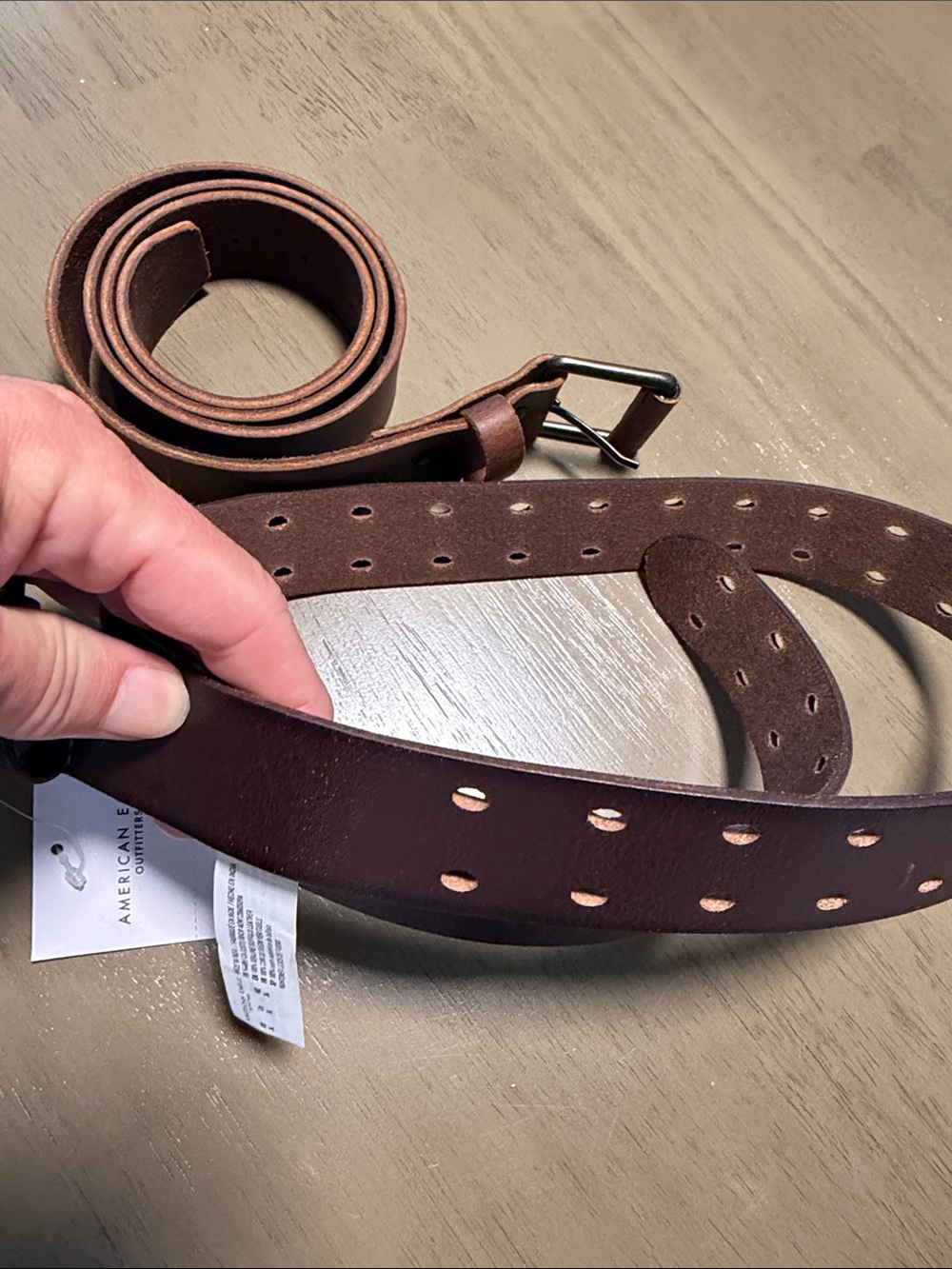 2 American Eagle Outfitters Dark Brown Leather Belts